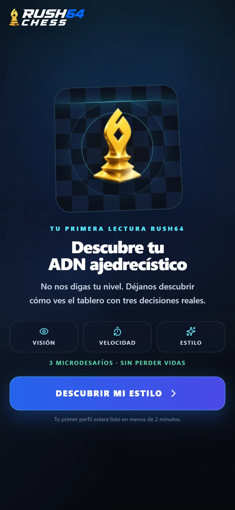 Bienvenida de Rush64 Chess antes de comenzar la primera ronda